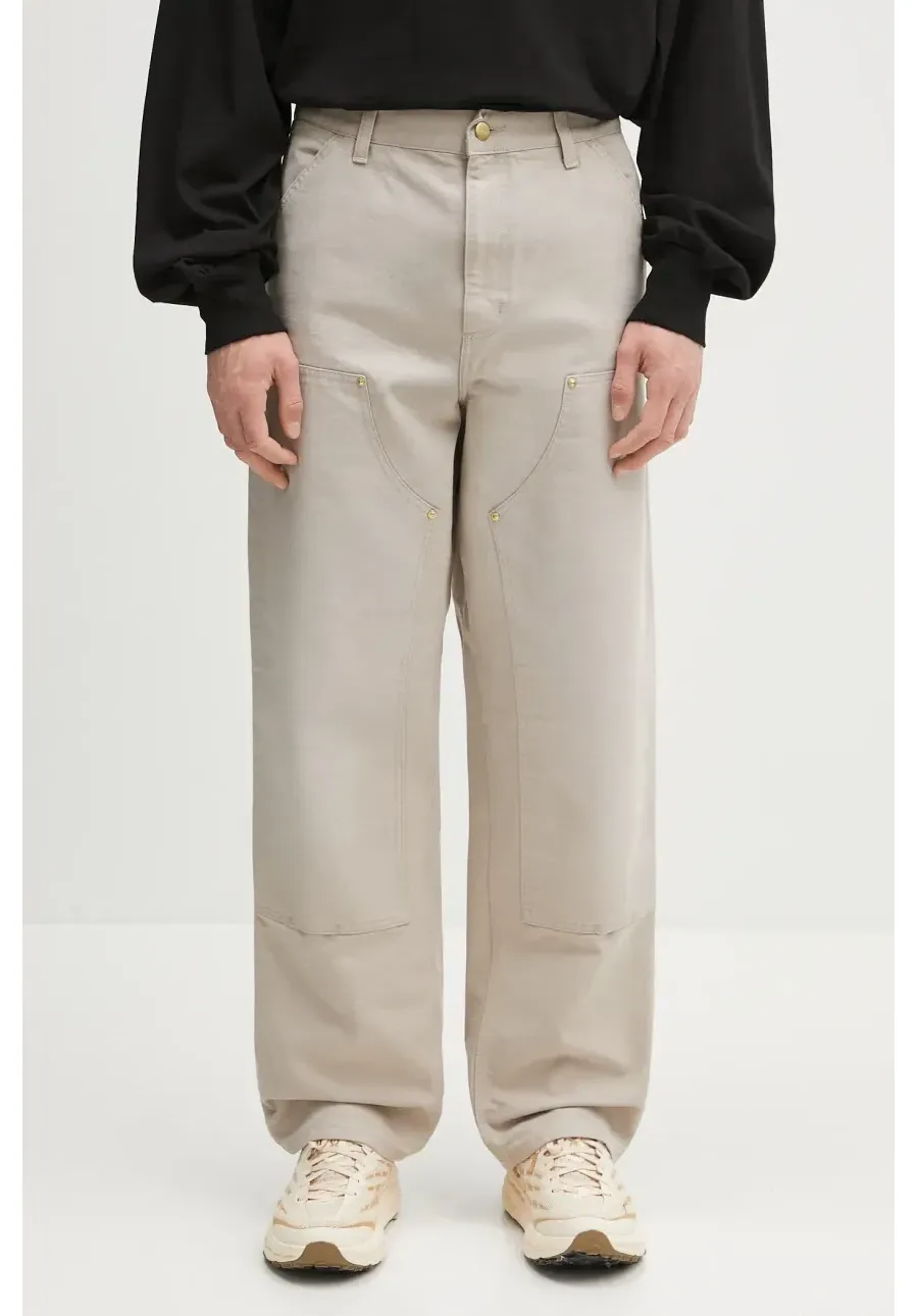 obrazek 1 Carhartt WIP spodnie bawełniane Double Knee Pant męskie kolor beżowy proste I034796.2OR4O