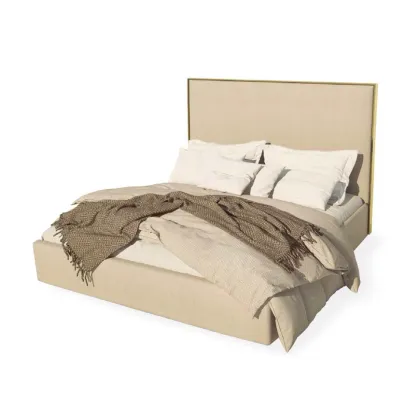 Zdjęcie Eleganckie łóżko z pięknym zagłówkiem z tkaniny - Ana Roque
