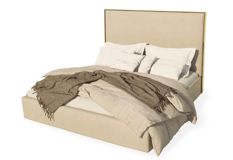 modern bed made of an exclusive fabric