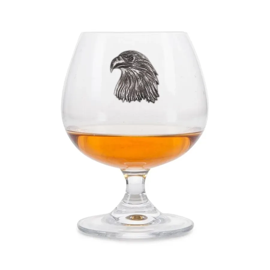 obrazek 1 Prezent - kieliszek do brandy z cynowym emblematem przedstawiającym majestatycznego orła