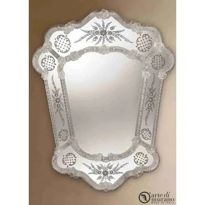 Zdjęcie Oryginalne lustro weneckie z piękną ramą szkło Murano