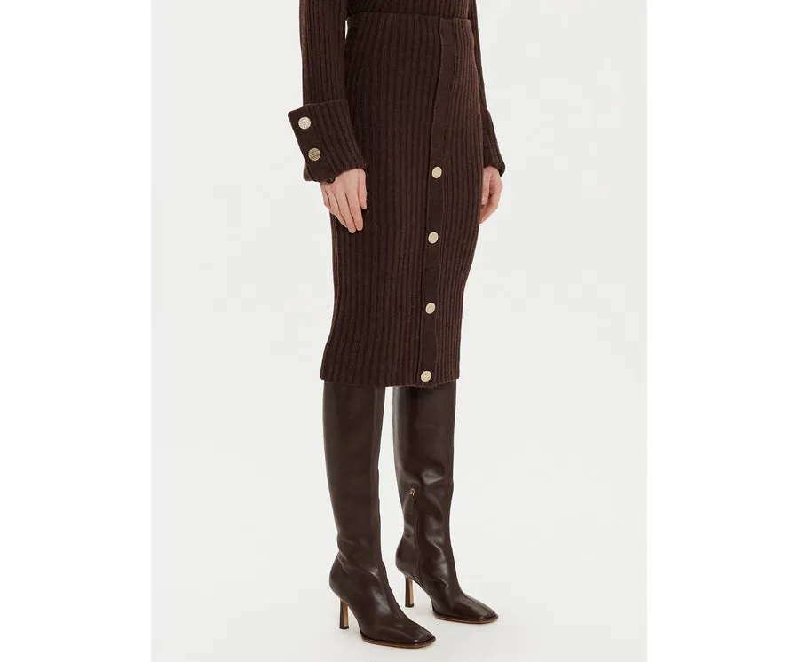 obrazek 1 ViCOLO Spódnica midi 55017S Brązowy Regular Fit