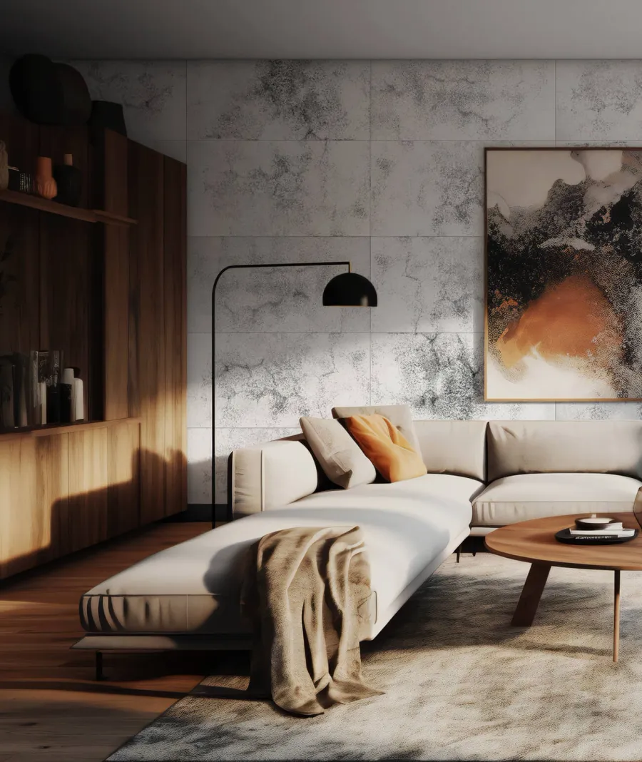 obrazek 1 30x60 cm DS - (biały, czarne kruszywo) - płyta beton architektoniczny ultralekka