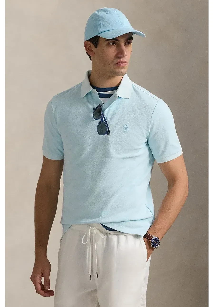 obrazek 1 Polo Ralph Lauren polo bawełniane męski kolor niebieski gładki 710969626