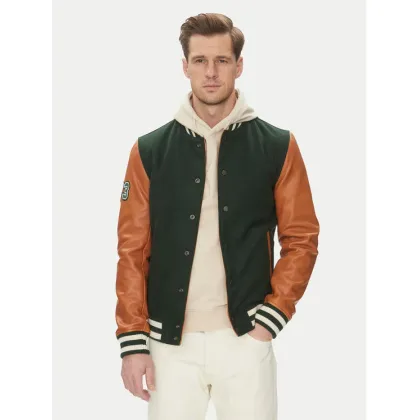 Zdjęcie Serge Pariente Kurtka bomber Varsity Bomber Zielony Regular Fit