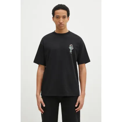 Zdjęcie Drôle de Monsieur t-shirt bawełniany Le T-Shirt Vase męski kolor czarny z nadrukiem F-TS225-CO002-BL