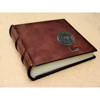 Zdjęcie Wyjątkowy album skórzany z filigranem i bursztynem