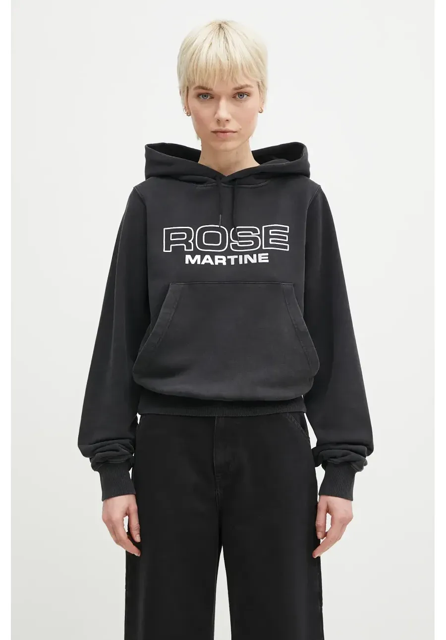 obrazek 1 Martine Rose bluza bawełniana Shrunken damska kolor czarny z kapturem z nadrukiem 625JS02002D