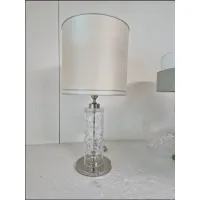 Picture Table Lamp in Clear Florentine Crystal with Polished Nickel Finish – Il Paralume Marina