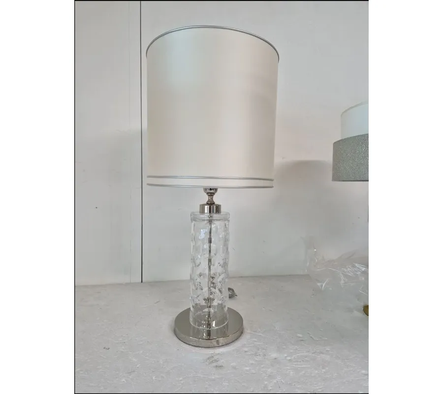 obrazek 1 Lampa stołowa z przezroczystego kryształu florenckiego z wykończeniem polerowanym niklem – Il Paralume Marina