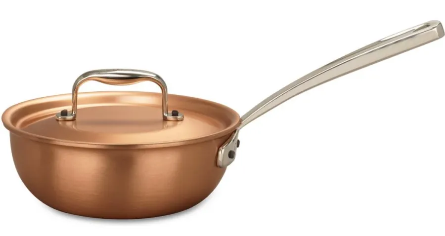 obrazek 4 Zaokrąglona miedziana patelnia 16 cm do dań sauté