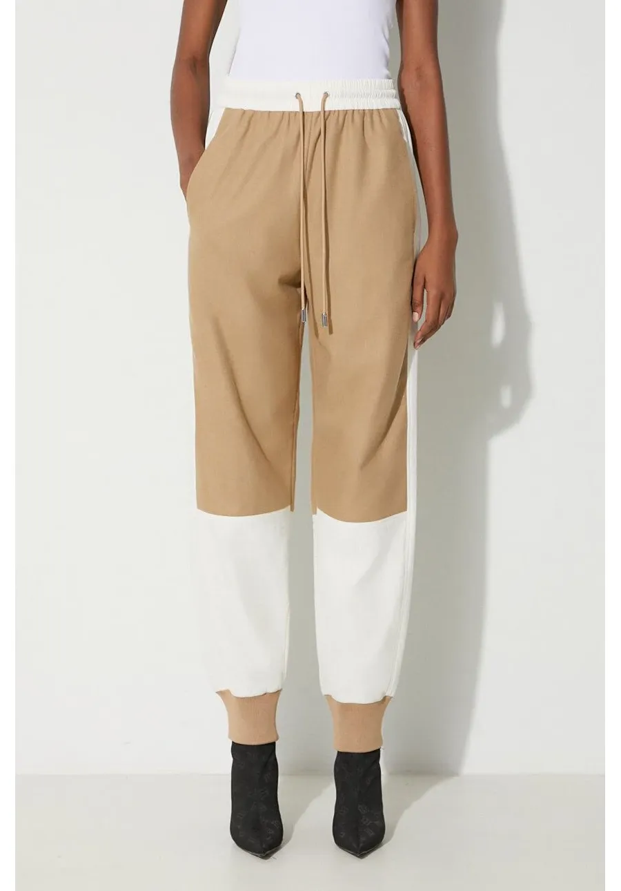 obrazek 1 JW Anderson spodnie dresowe z domieszką wełny kolor beżowy wzorzyste TR0294.PG1364