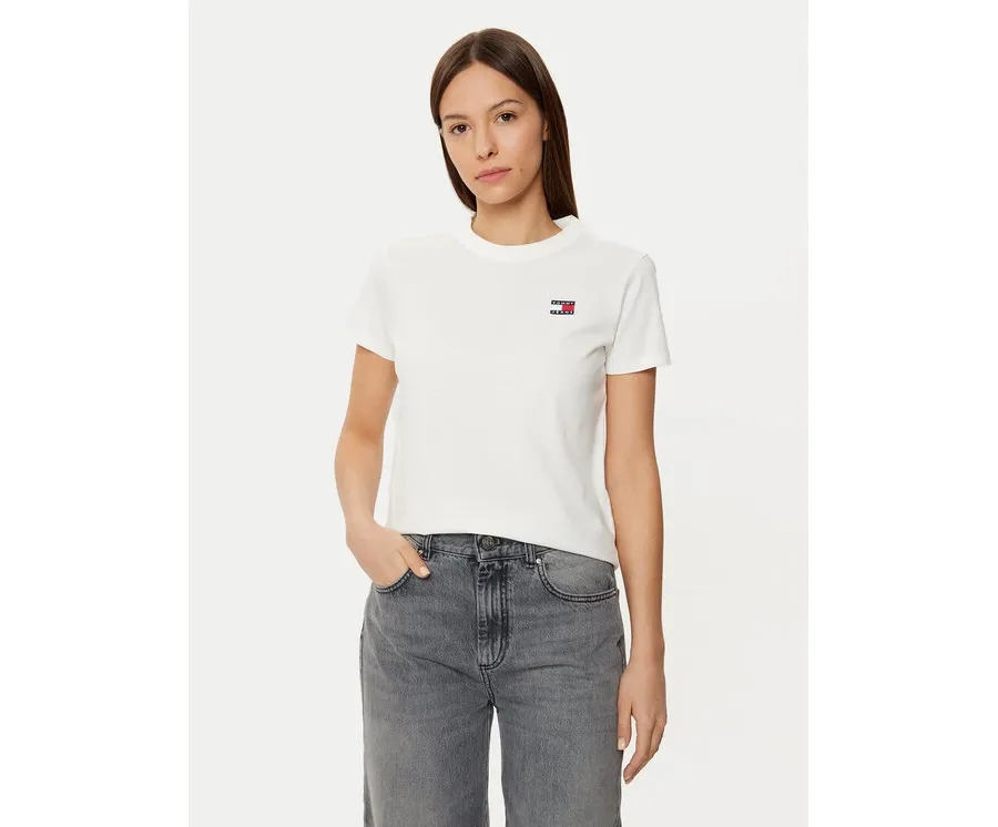 obrazek 1 Tommy Jeans T-Shirt DW0DW20153 Biały Regular Fit