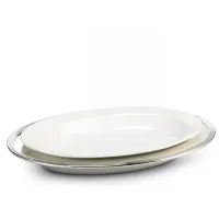 Zdjęcie Serwer na ryż z białej porcelany i srebra