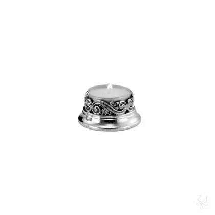 Picture Stylish decorated silver tealight candle holder Fusione Infinite - Zaramella Argenti