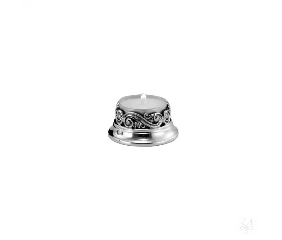 picture 1 Stylish decorated silver tealight candle holder Fusione Infinite - Zaramella Argenti