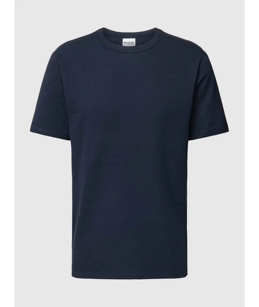 obrazek 1 T-shirt z prążkowanym, okrągłym dekoltem model ‘SANDER’