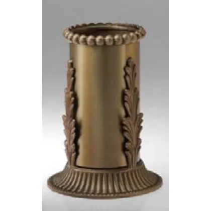 Zdjęcie Pojemnik na szczoteczki z mosiądzu z liśćmi i szkłem PCV wewnątrz - Il Paralume Marina