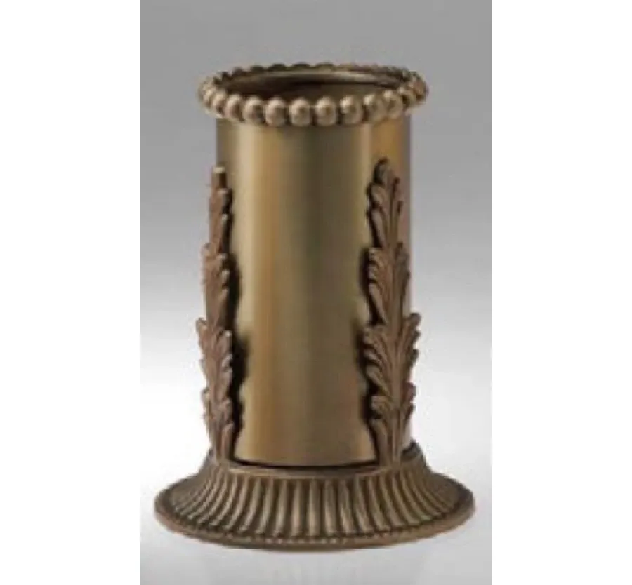 obrazek 1 Pojemnik na szczoteczki z mosiądzu z liśćmi i szkłem PCV wewnątrz - Il Paralume Marina