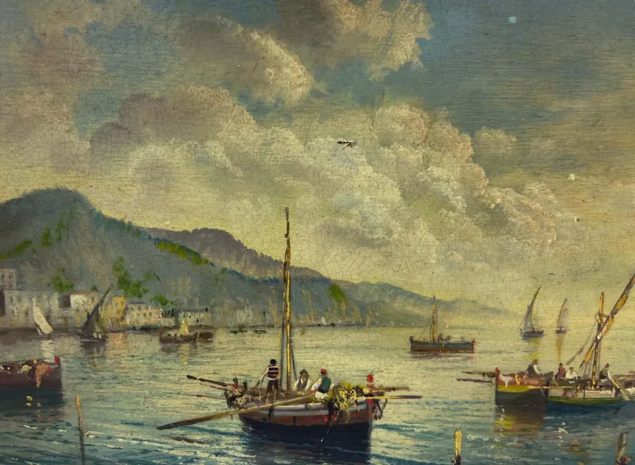 obrazek 5 Oryginalny włoski obraz o tematyce morskiej 18x24 cm - Luigi Basile