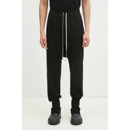 Zdjęcie Rick Owens spodnie dresowe bawełniane Prisoner Drawstring kolor czarny gładkie DU01E3395.RIG