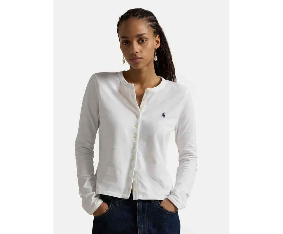 obrazek 1 Polo Ralph Lauren Kardigan 211941175004 Biały Slim Fit