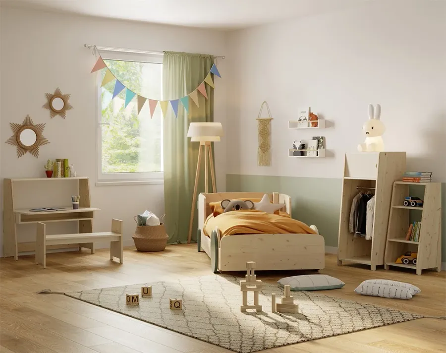 obrazek 5 Dziecięca ławka ewoluująca z naturalnego drewna ASYMETRY - MONTESSORI - Mathy by Bols