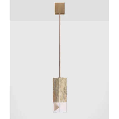 Zdjęcie Unikalna lampa wisząca z marmuru Arabescato Orobico
