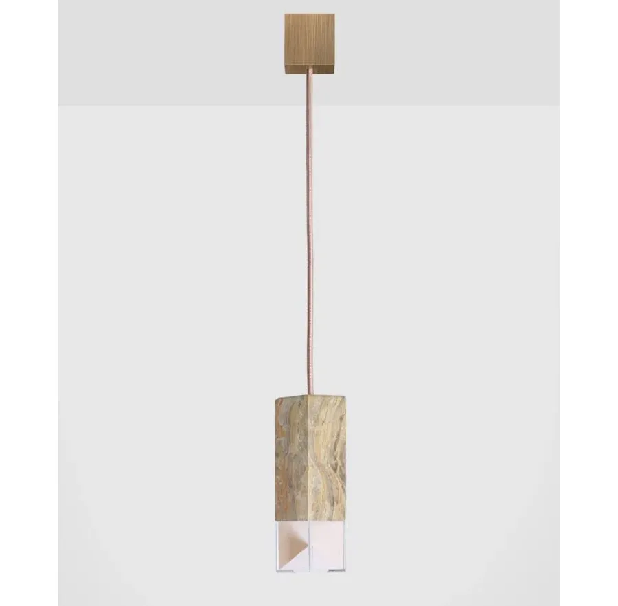 obrazek 1 Unikalna lampa wisząca z marmuru Arabescato Orobico