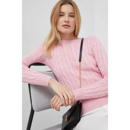 Zdjęcie Polo Ralph Lauren sweter bawełniany kolor różowy