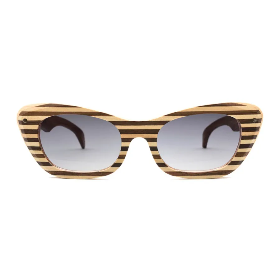 obrazek 1 Drewniane okulary damskie w poziome paski - Legno Light