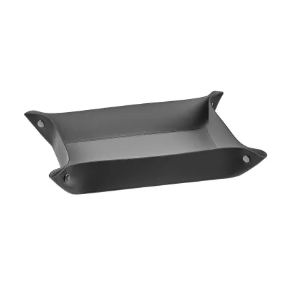 Zdjęcie Skórzana tacka na drobiazgi 20x14хH5 w kolorze czarnym