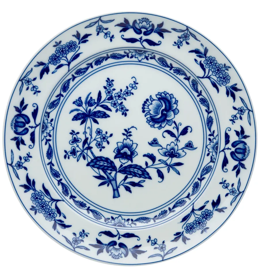 obrazek 1 Płaski okrągły talerz z porcelany Margão inspirowany klasyczną porcelaną „India Company” - Vista Alegre