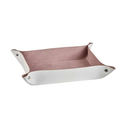 Zdjęcie Ekskluzywna skórzana tacka na drobiazgi 20x14хH5 w kolorze ostrygi