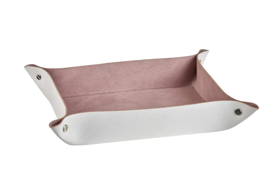 obrazek 1 Ekskluzywna skórzana tacka na drobiazgi 20x14хH5 w kolorze ostrygi