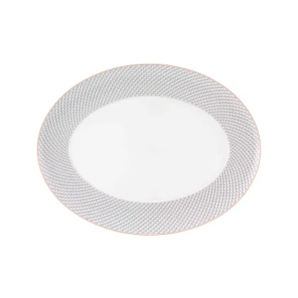 Zdjęcie Duży owalny talerz Maya z drobnym geometrycznym zdobieniem - Vista Alegre