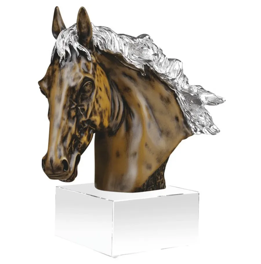 picture 1 Silver-plated statuette with a horse - Astra Argenti