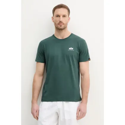 Zdjęcie Alpha Industries t-shirt bawełniany męski kolor zielony z nadrukiem 188505