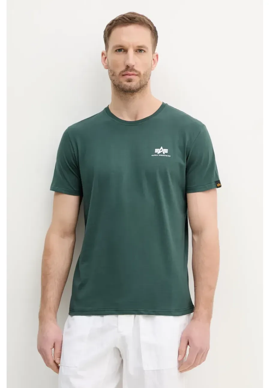 obrazek 1 Alpha Industries t-shirt bawełniany męski kolor zielony z nadrukiem 188505