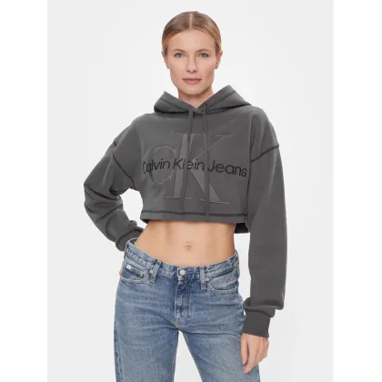 Zdjęcie Calvin Klein Jeans Bluza Hero Monologo Short Hoodie J20J222540 Szary Regular Fit
