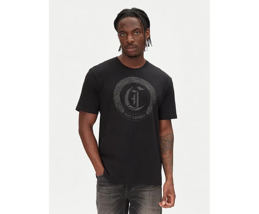 obrazek 1 Just Cavalli T-Shirt 78OAHE22 Czarny Regular Fit