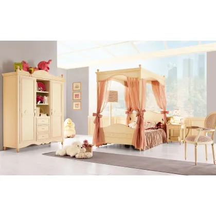 Zdjęcie Piękna, romantyczna dziewczęca sypialnia w odcieniach różu i magnolii - Ferretti e Ferretti