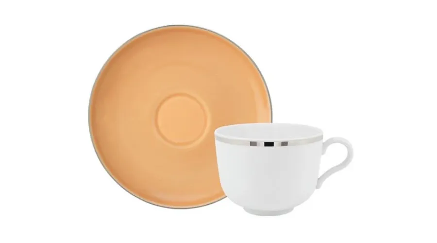 obrazek 1 Porcelanowa filiżanka ze spodkiem Apricot Platinum do herbaty