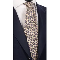 Picture Exclusive, beige tie, hand-sewn in Italy