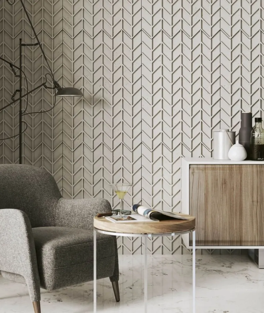 obrazek 1 93,5x60 cm VT - PB49 (B0 biały złamany) JODEŁKA - Panel dekor 3D beton architektoniczny