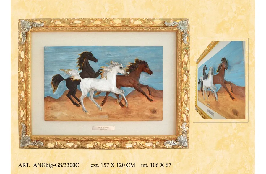 obrazek 1 Stylowy obraz trzech galopujących koni