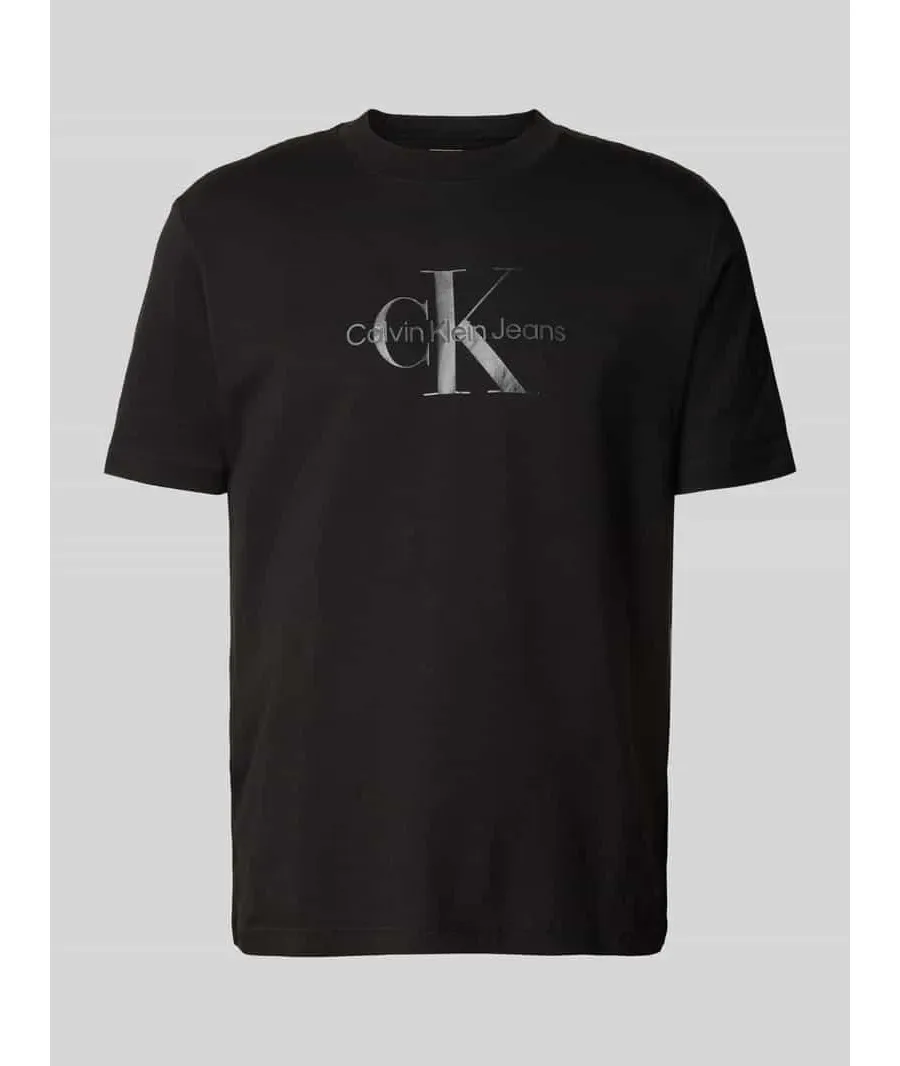 obrazek 1 Calvin Klein Jeans T-Shirt Shiny Monologo J30J327109 Czarny Regular Fit