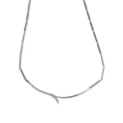 Zdjęcie Kobiecy choker z centralnymi białymi cyrkoniami cm.43
