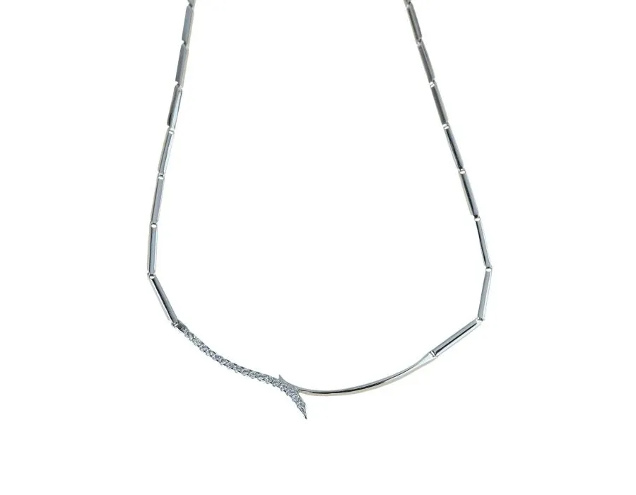 obrazek 1 Kobiecy choker z centralnymi białymi cyrkoniami cm.43