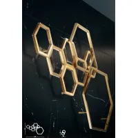 Picture Stylish wall lamp from the Hexagon collection in brass with an LED strip – Il Paralume Marina